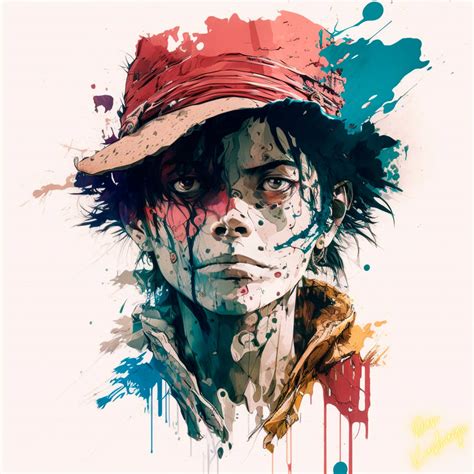 Monkey D Luffy II Artistic Dripping by dankushagi on DeviantArt