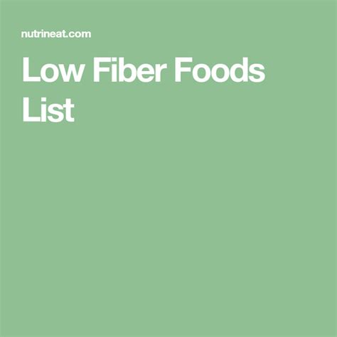 Low Fiber Foods List Low Fiber Foods List Food Lists