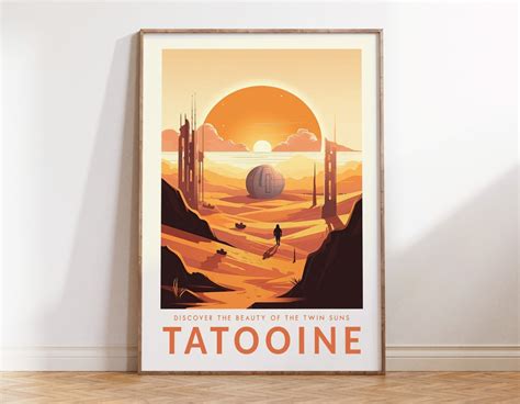 Tatooine Star Wars Planet Poster, Star Wars Tatooine Travel Galaxy Wall ...