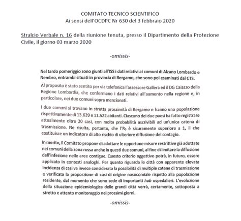 Il Cts Chiese La Zona Rossa Per Alzano E Nembro Il 3 Marzo