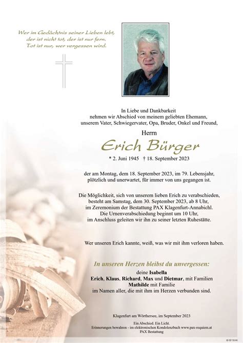 Parte F R Erich B Rger Pax Requiem