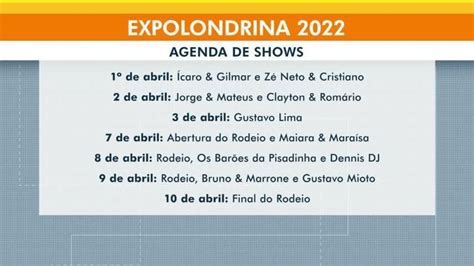 Shows Da Expolondrina S O Divulgados Pela Sociedade Rural Do