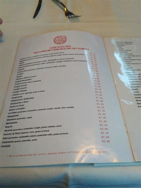 Menu da il Brigante pizzeria, Anzola dell'Emilia