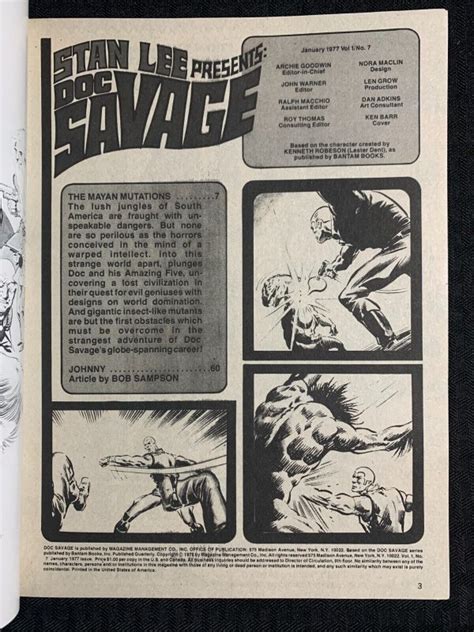 1977 DOC SAVAGE Magazine 7 VG 4 5 Val Mayerik Tony DeZuniga Comic