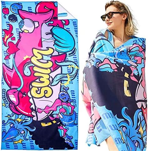 Mikytoper Beach Towels For Adults XL 180 90 CM Large Microfibre Beach