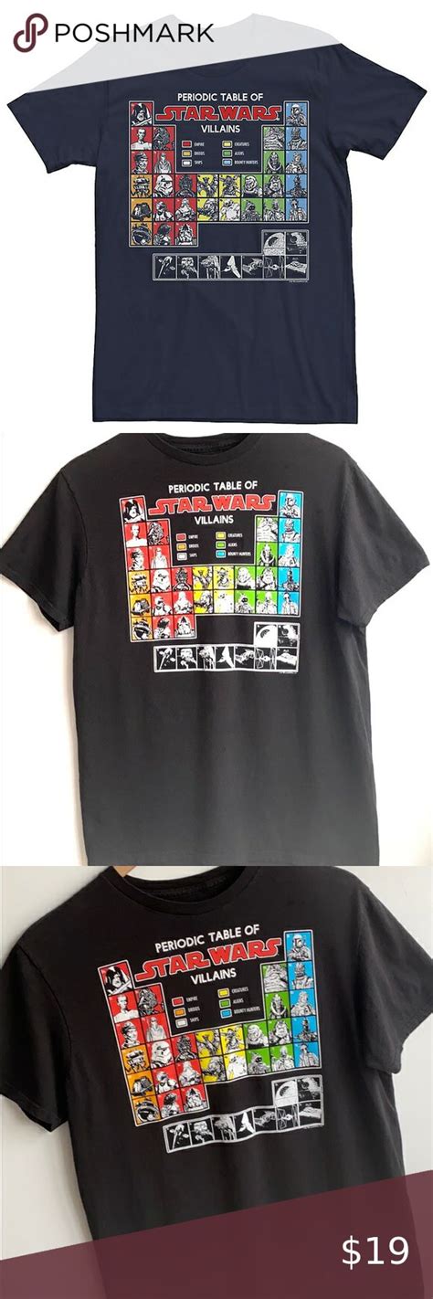 Star Wars Periodic Table Of Villains Tee Size M Star Wars Graphic