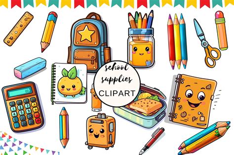 School Supplies Clipart Back To School Graphic By Funnyarti · Creative