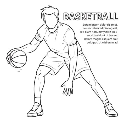 Premium Vector | Basketball player sketch Vector illustration