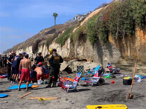 1 dead, 4 injured in cliff collapse at Southern California beach