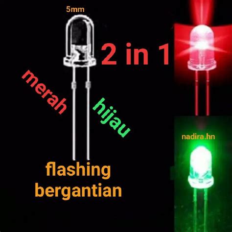 Pcs Led In Led Warna Flashing Kedip Bergantian V V V Mm