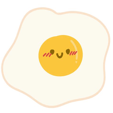 Isolated Cute Fried Egg With A Happy Smile In Transparent Background