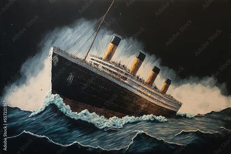 Artistic Depiction Of The Sinking Of The Titanic In The North Atlantic