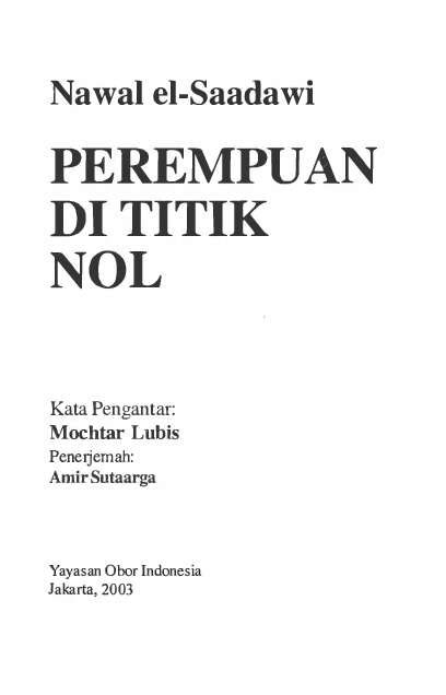 Baca Perempuan Di Titik Nol By Nawal El Saadawi Gratis Perpus