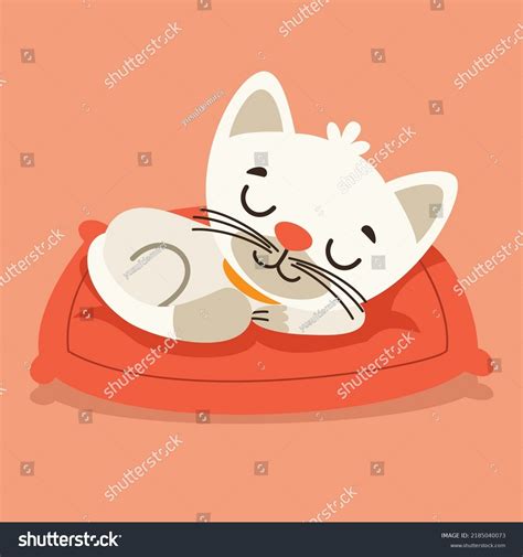 Cartoon Drawing Cat Sleeping Stock Vector (Royalty Free) 2185040073 | Shutterstock