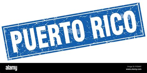 Puerto Rico Blue Square Grunge Vintage Isolated Stamp Stock Vector