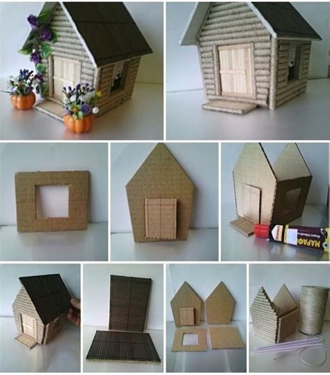 Праздничные декоративные домики из картона