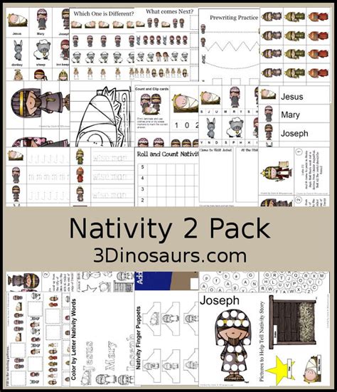 Free Nativity Pack 2 For Tot Preschool Prek Kindergarten And 1st Grade