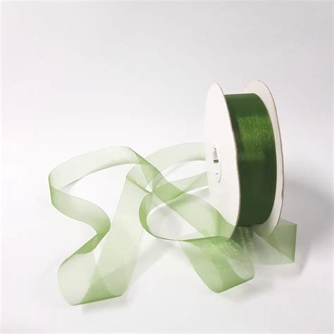 Organza Ribbon 25mm X 100m Olive Green Desflora