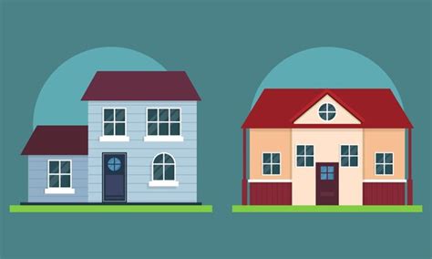 Premium Vector Flat Style Modern Detailed Colorful Cottage Houses