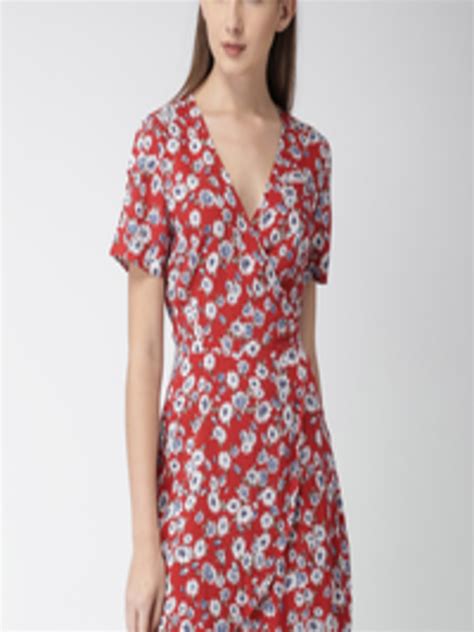 Buy Forever 21 Women Red Printed Wrap Dress Dresses For Women 2223767 Myntra