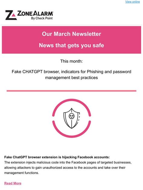 Zone Alarm Our March Newsletter Fake CHATGPT Browser Indicators For