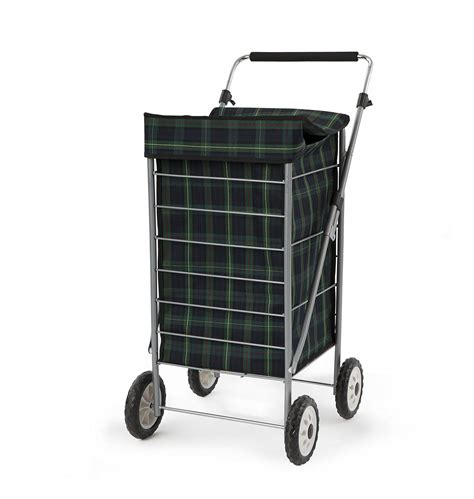 Sabichi 184184 Angus Blue And Green Tartan 4 Wheel Shopping Trolley