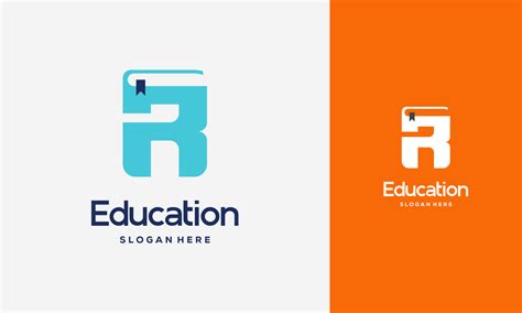 Flat Initial R Book Logo Design Concept Vector Illustration, Education ...