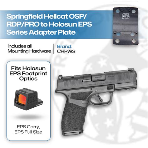 Springfield Hellcat Osp Rdp Pro To The Holosun Eps Carry Adapter Plate Freedom Gorilla