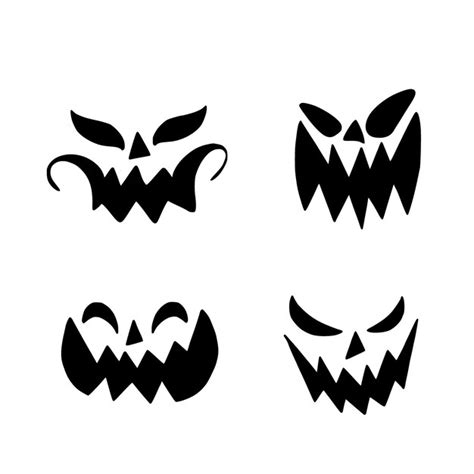 Premium Vector Jack O Lantern Scary And Funny Faces Of Halloween