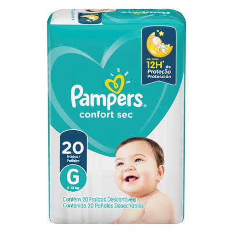 Fralda Descartável Infantil Pampers Confort Sec G Pacote 20 Unidades