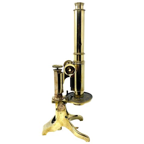 Antique Microscope English Brass Scientific Instrument Charles