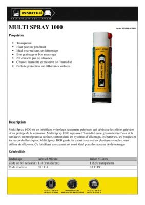 Fiche De Securite Multi Spray 400ml Sabesto Pdf Notice Manuel D