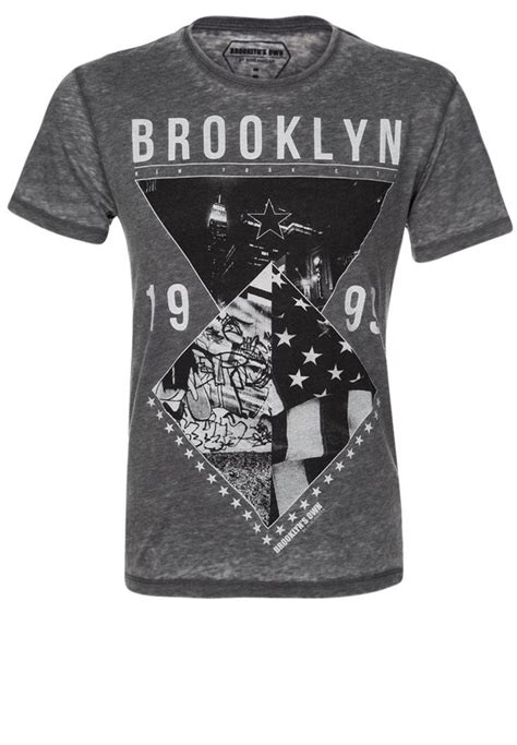 Brooklyns Own By Rocawear Brooklyn 99 Print T Shirt Dark Grey Print T Shirt Mens