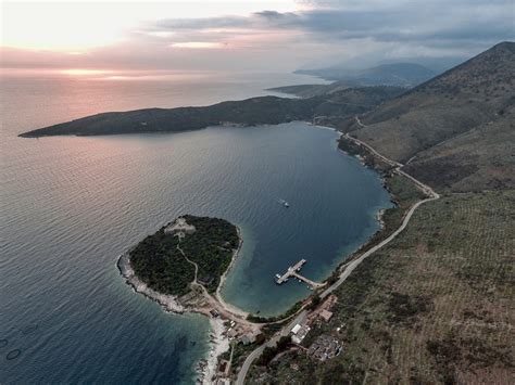 porto palermo fortress drone photography