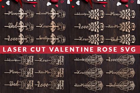 Laser Cut Valentine Rose Svg Bundle Illustration Par Cutting Edge