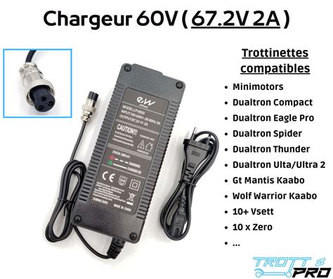 Chargeur Haut Gamme Pour Trottinette Lectrique Dualtron Compact