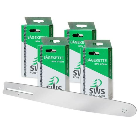 50cm SWS Forst Schwert Set mit 4 VM Sägeketten 3 8 72TG 1 6mm p f