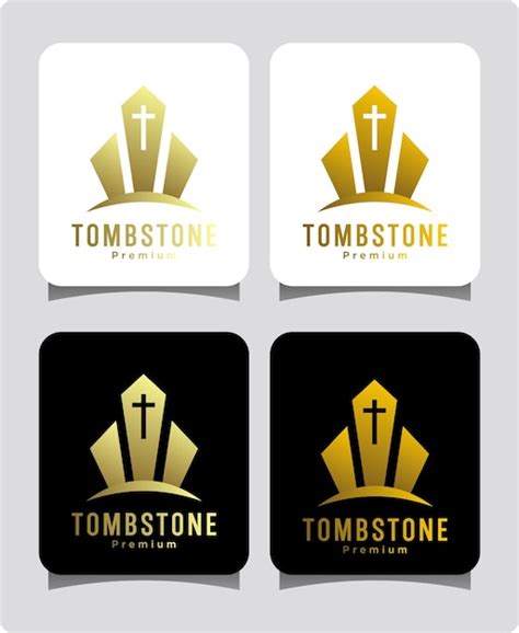 Premium Vector Tombstone With Cross Logo Design Template