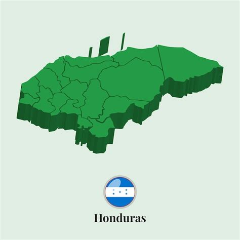 Mapa 3d de honduras ilustración vectorial stock fotos diseños Vector