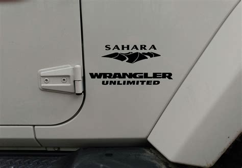 Jeep Wrangler Unlimited Sahara Fender Decal Stickers | Custom Made In ...