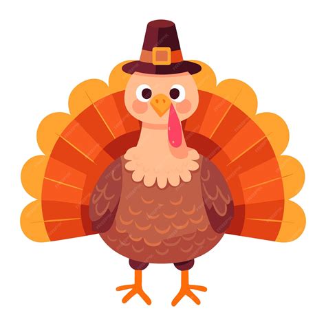 Premium Vector Cute Thanksgiving Turkey With Pilgrim S Hat Clipart For Thanksgiving