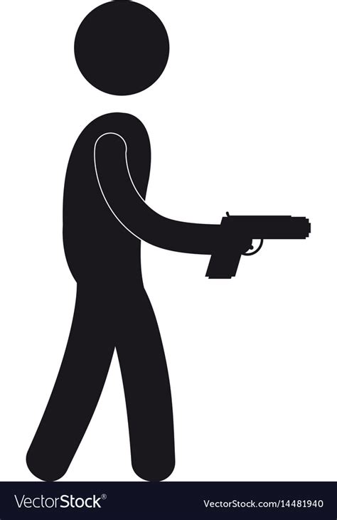 Man With A Gun Icon Royalty Free Vector Image Vectorstock