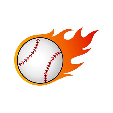 Baseball Fire Vector Vector Art At Vecteezy