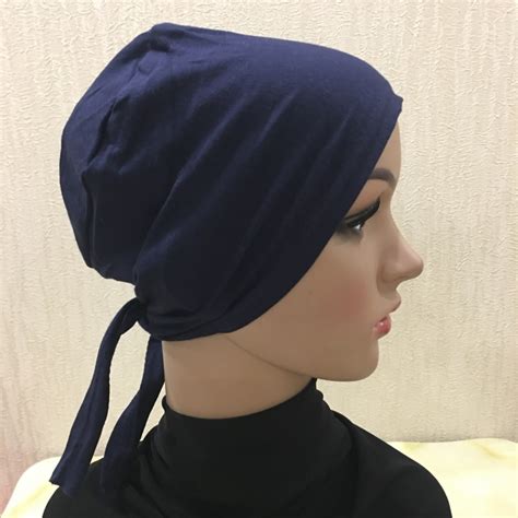 BONNET DE DOUCHE Purple Casquette Hijab Intérieure En Coton Musulman