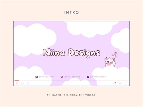 KAWAII Youtube Channel Branding Kit Banner Animated Intro - Etsy