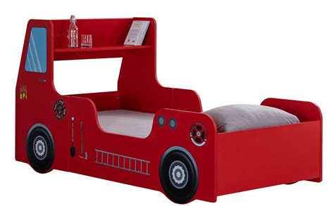 Les Tendances Lit Camion De Pompier Rouge Avec Phares X Cm