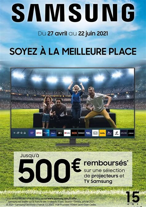 Offre de remboursement TV vidéoprojecteurs UHD 4K Samsung jusqu à 500