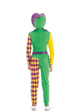 Costume Da Arlecchino A Scacchi Viola E Verde Da Donna