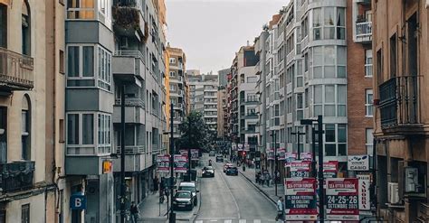 An Aerial Photography of a Road Between City Buildings · Free Stock Photo