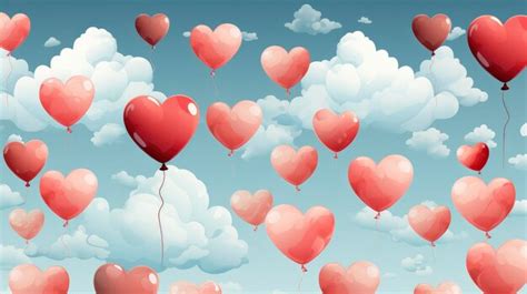 Premium Photo | Seamless Pattern Heartshaped Balloons Background Image Desktop Wallpaper ...